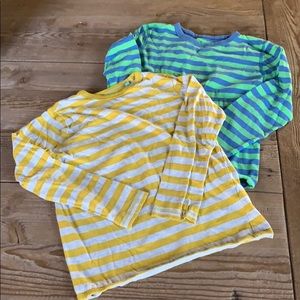 Striped Kids Long Sleeve Tops - Yellow and Green